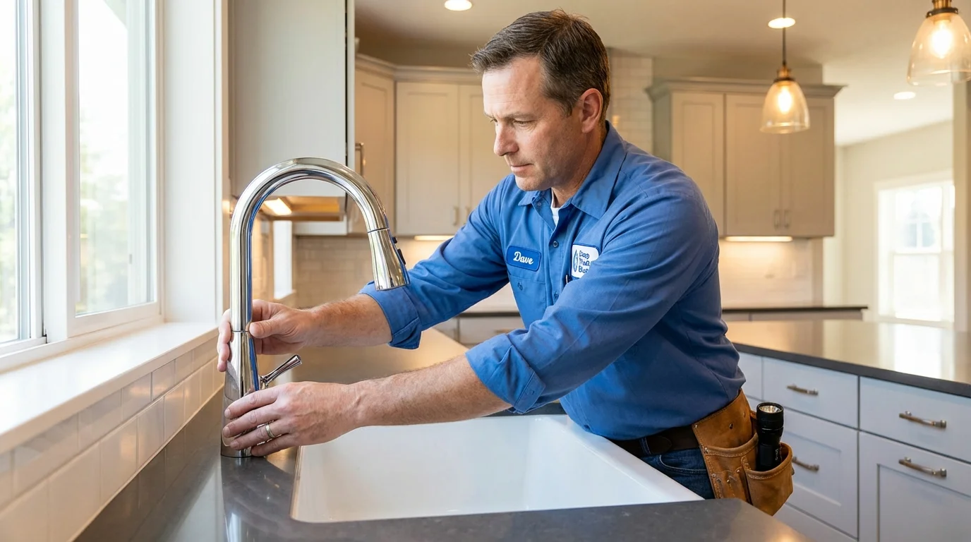 Kitchen faucet installation by Johns Plumbing LLC in Chapman