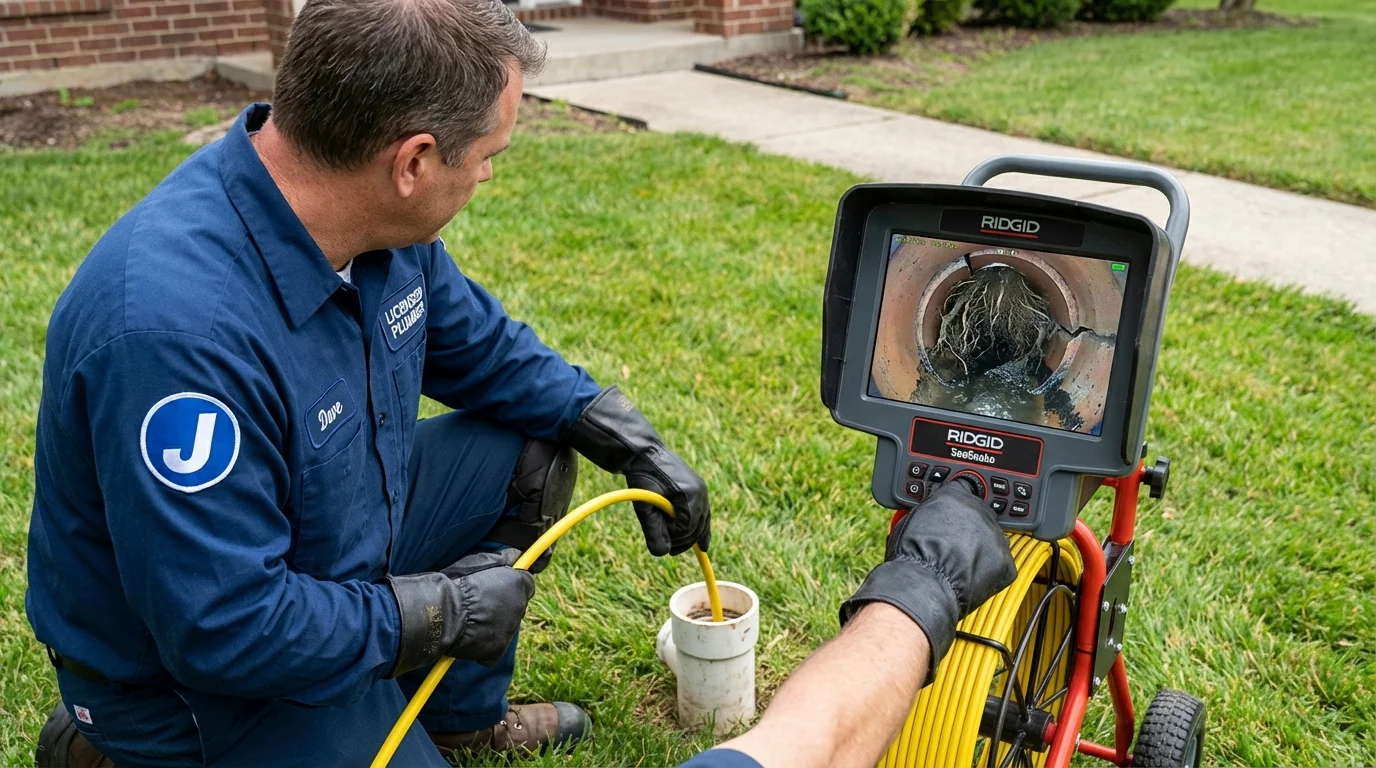 Sewer camera inspection being performed by Johns Plumbing LLC in Chapman